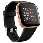 Wepro Compatible with Fitbit Versa Strap/Fitbit Versa 2 Strap - Smooth Silicone Classic Replacement Wristband Straps for Fitbit Versa/Versa Lite/Versa 2, Small Black