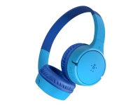 Belkin SoundForm Mini - Hörlurar med mikrofon - på örat - kabelansluten - 3,5 mm kontakt - blå