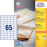 Avery LR3666 Adresse etiketter små kuverter 65 pr. ark 38 x 21,2 100 ark
