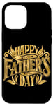 Coque pour iPhone 12 Pro Max Happy Father's Day Doré Fête des Pères Papa