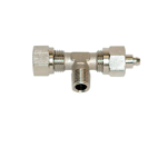 Hydrodrive T-stykke M/ventil 1/4-10mm Slange