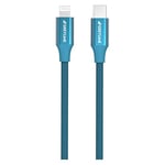 GreyLime Câble Lightning USB C vers MFi pour iPhone et iPad Bleu 1 m