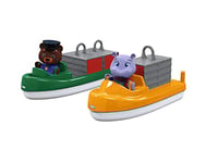 AquaPlay Transport – Accessoires pour Les Trains d'eau Baignoire, 2 Bateaux, conteneurs et Bo et Wilma, pour Les Enfants à partir de 3 Ans, 8700000271, coloré, Grand