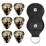 Resident Evil Porte-clés en cuir avec 6 médiators Cadeau idéal pour tous les joueurs de guitare homme et femme