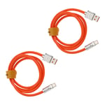 2pc Fast USB Charger Cable 1M Type-C Charging Cable Orange Fit for Xiaomi Mi 13