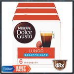 Nescafe Dolce Gusto Lungo Decaff Coffee Pods (Pack of 3, Total 48 Capsules)  