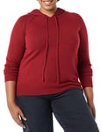 Amazon Essentials Women's Soft Touch Hooded Pullover Jumper, Dark Red, M