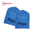 2 HANGING FABRIC PEG BAG Clothes Line Laundry Washing Basket Storage Pouch Hang