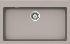 SCHOCK | Évier de cuisine Primus 1 baignoire XL avec comptoir robinetterie, matériau Cristalite®, gris taupe, 790 x 500 mm