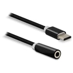 Adaptateur USB-C mâle / jack 3,5 mm fem. 0,13 m - Noir