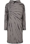 Urban Classics Batikfärgad oversize klänning med huva (Svart/asfalt,S)