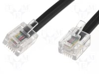 PC Supplies Limited PCSL® Brand - ADSL Cable - Gold Quality - Copper Cable - Gold Plated Contact Pins, Internet Broadband, Router or Modem to RJ11 Phone Socket or Microfilter (1m, Black)