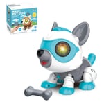 XIAOKEKE Remote Control Robot Dog Toy - DIY Robot Dog Animals Toy for Kids Smart Puppy Interactive Intelligent Educational Kids Toys, Gifts for 3-12 Year Old Boys And Girls,Blue