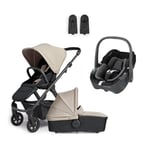 Silver Cross Barnvagn Tide Sage Beige inklusive MAXI COSI bilbarnstol Pebble 360 Essential Black