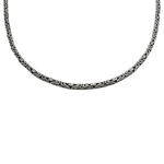 Catwalk Halsband i oxiderat silver rund kejsarlänk 45cm (Längd: 50cm)