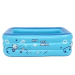 Above Ground Water Pool Family Inflatable Pool,Children Bathing Tub Baby Paddling Pool,Square Home Use Inflatable Kiddie Pools Blue 150cm