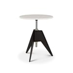 Tom Dixon - Screw Café Table, Rund toppskiva i marmor Ø60 - Vit - White - Vit - Matbord - Metall/Sten