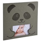Exacompta - Ref 14561E - Zephire Panda Baby Medium Photo Album - 250 x 250mm in Size, 30 White Pages, Holds Up To Approx. 60 Photos - Dark Grey Windowed Cover
