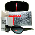 Authentic PRADA SS19 Mens Polarized Boxed Sunglasses Black SPS 04U 1BO-5Z1 27451