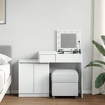 Sminkbord med LED vit 115x37x110,5 cm