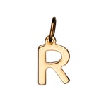 Bokstavshänge R – längd 7 mm, mässing, pläterat med 9 karat guld