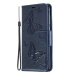 The Grafu Case for Huawei Honor 8C, Durable Leather and Shockproof TPU Protective Cover with Credit Card Slot and Kickstand for Huawei Honor 8C, Blue