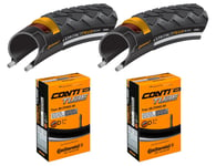 2 Däck + 2 Slangar Continental Contact Plus 700x42 (42-622) Reflex dunlop ventil