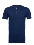 Superdry Heritage Ss Grandad T-shirts Short-sleeved Blå [Color: PILOT MID BLUE ][Sex: Men ][Sizes: S,M ]
