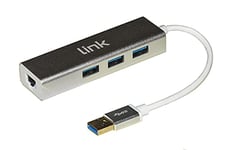 LINK LKMG04 Adaptateur USB 3.0 - Réseau RJ45 Gigabit et 3 Ports USB 3.0