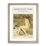 Cupid And Sea Nymphs By Henry Scott Tuke Exhibition Museum Painting Framed Wall Art Print, Ready to Hang Picture for Living Room Bedroom Home Office Décor, Oak A3 (34 x 46 cm)