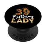39th birthday lady gift for her thirty-ninth bday woman PopSockets Swappable PopGrip