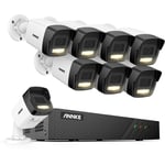 Annke - Kit Caméra de Surveillance 3K, Détection de Personnes/Véhicules 8X 3K PoE Caméra ip Filaire avec Projecteur Extérieur et 8CH 2TB hdd nvr pour