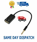 3.5mm Audio Headset Mic Splitter Cable Adapter For Headset Earphone Phone - UK