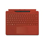 Microsoft Surface Pro 8/X Coque Alcantara + Pen -Poppy Red