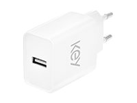 KEY Power Wall Adapter USB-A 2.4A White