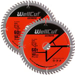 WellCut TCT Saw Blade 160mm x 60T x 20mm Bore For Festool - TS55 Pack of 2