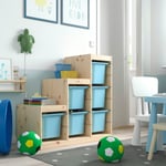 IKEA IKEA TROFAST förvaringskombination med backar, ljus vitbetsad furu/ljusblå, 94x44x91 cm 94x44x91 cm