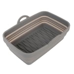 (Gray)Foldable Silicone Fryer Basket Healthy Rectangular Silicone Fryer Liner