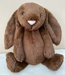 NEW Jellycat Medium Bashful Chocolate Brown Bunny Soft Toy Comforter Baby BNWOT