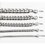 Slipad Pansarlänk halsband i Stål som håller färgen livet ut! 5mm tjock, 60cm lång