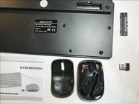 Black Wireless Small Keyboard & Mouse Box Set for Samsung UE40JU6740 Smart TV