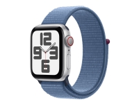 Apple Watch SE (GPS + Cellular) - 2a generation - 40 mm - silveraluminium - smart klocka med sportögla - vävd nylon - winter blue - handledsstorlek: 130-200 mm - 32 GB - Wi-Fi, LTE, Bluetooth - 4G - 27.8 g