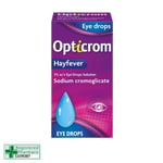 Opticrom Hayfever 2% w/v Eye Drops Allergy, Itching, Redness, Watering  - 10ml