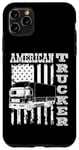 iPhone 11 Pro Max American flag with a truck american trucker Case