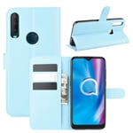Aidinar Case for Alcatel 1S 2020 Case, Stand Feature Flip Wallet Cover/with Credit Card Slots/Magnetic Closure Cover, for Alcatel 1S 2020 Phone Protective Case(Blue)