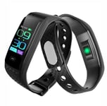 Montre Intelligente Bracelet Connectée Fitness Tracker Noire - Podomètre ,moniteur De Fréquence Cardiaque Pour Iphone Samsung Huawei Android Ios Smartphone Hommes Femme Enfant ( Compteur De Pas, Calorie, Distance, Sommeil...)
