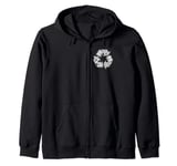 Reduce Reuse Recycle Words with Recycling Logo Icon Arrows Zip Hoodie