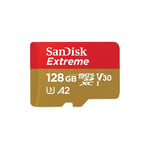 SanDisk Extreme - Carte mémoire flash - 128 Go - A2 / Video Class V30 / UHS-I U3 / Class10 - microSDXC UHS-I