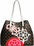 Guess Hwgp6995240 Vicky Womens 4G Peony Shopper Bag With Pochette In Brown Multi