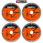WellCut TCT Saw Blade 165mm x 48T x 20mm Bore For DSS610,DSS611,DCS391 Pack of 4